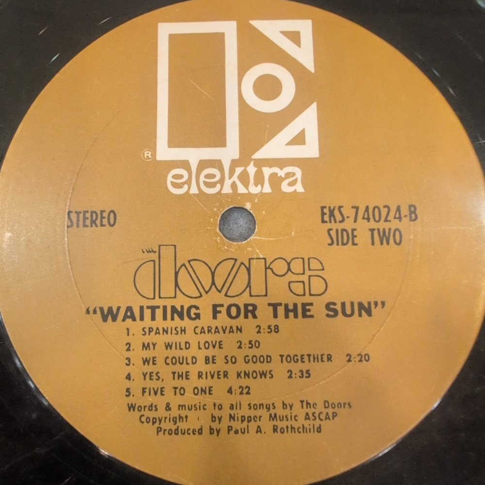 The Doors Waiting For The Sun Vinyl LP Record Elektra EKS-74024 Stereo No Sleeve - Picture 2 of 4